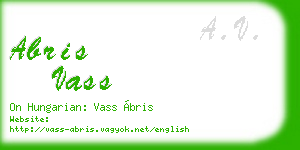 abris vass business card